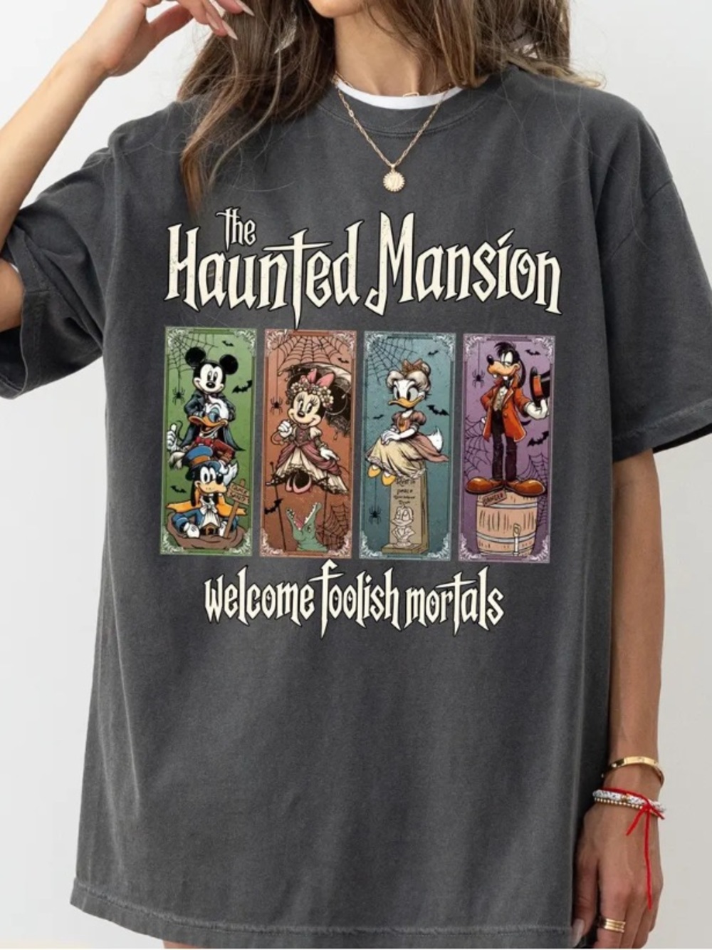 The Haunted Mansion Comfort Color Tee, Welcome Foolish Mortals Cartoon T-Shirt